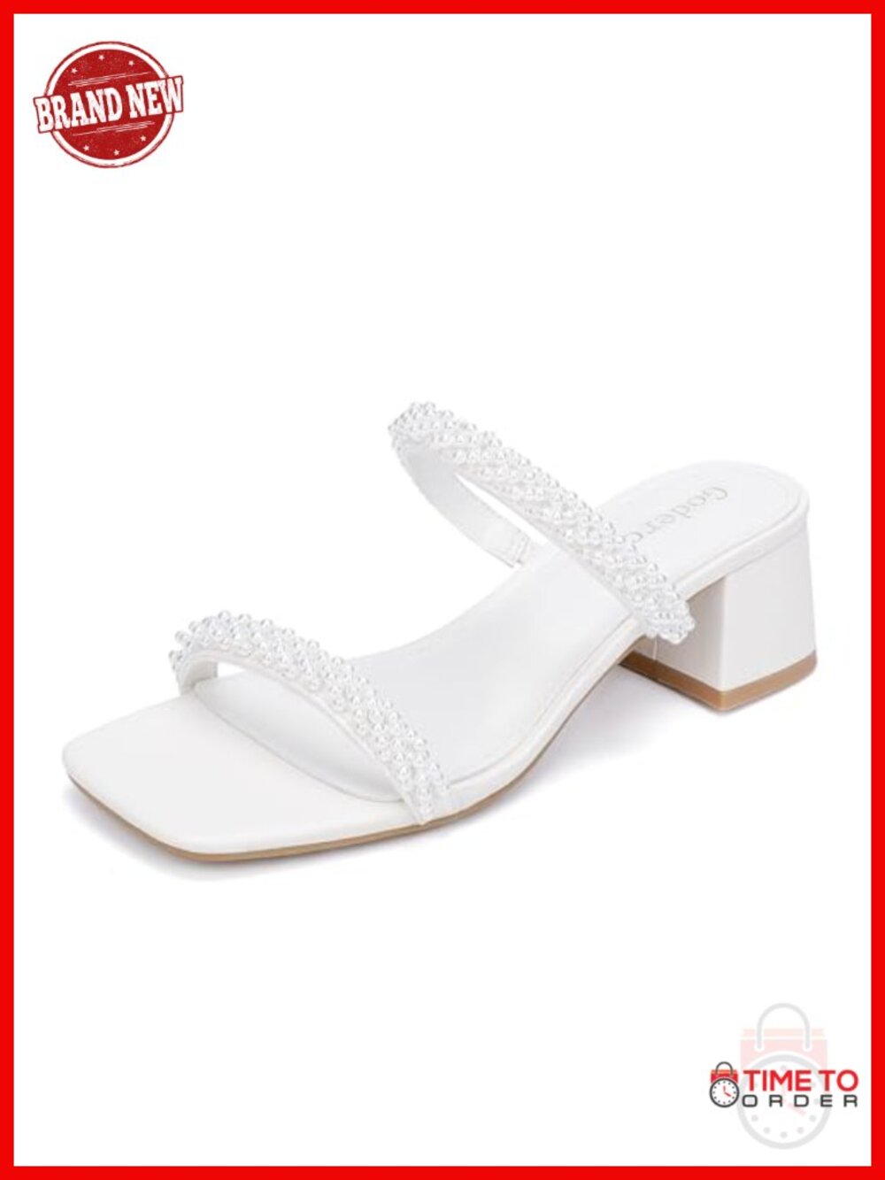 Chunky Block Low Heel Sandals Square Toe Slip On Women's
